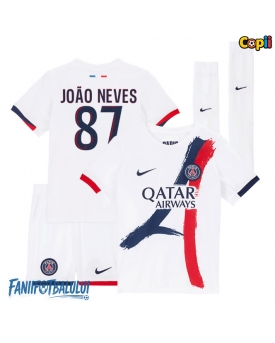 Paris Saint-Germain Joao Neves #87 Echipament de Fotbal Replică 2025-26 Copii Deplasare (+ Șorturi)